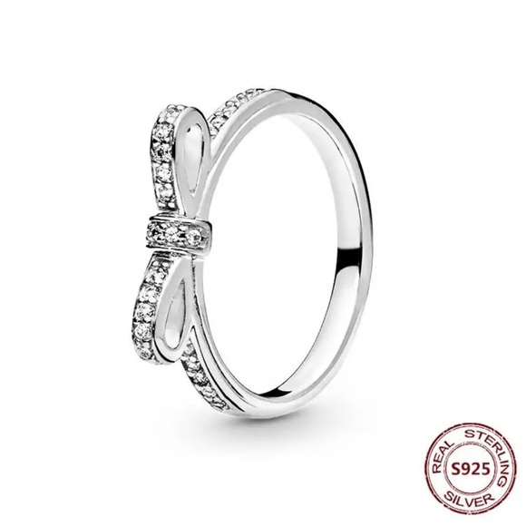 New Sterling Silver Exquisite Classic Bow Stackable Ring, Size 6 - Picture 2 of 9